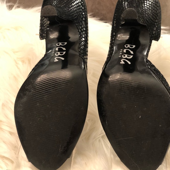 BCBG PARIS PL-Paloma Black Peep Toe Heels - Picture 4 of 6